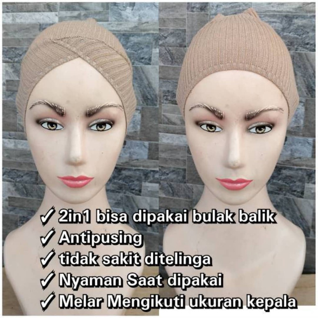 Iner / Ciput Bandana Rajut Silang