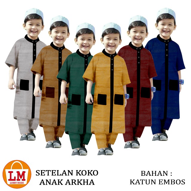 TERMURAH TERLARIS Setelan Pakaian Baju Koko Anak Terbaru 2021 KOKO ANAK ARKHA LMS 22143 - 22149