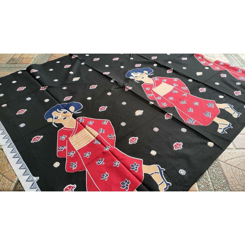 Kain batik solo kimono hitam