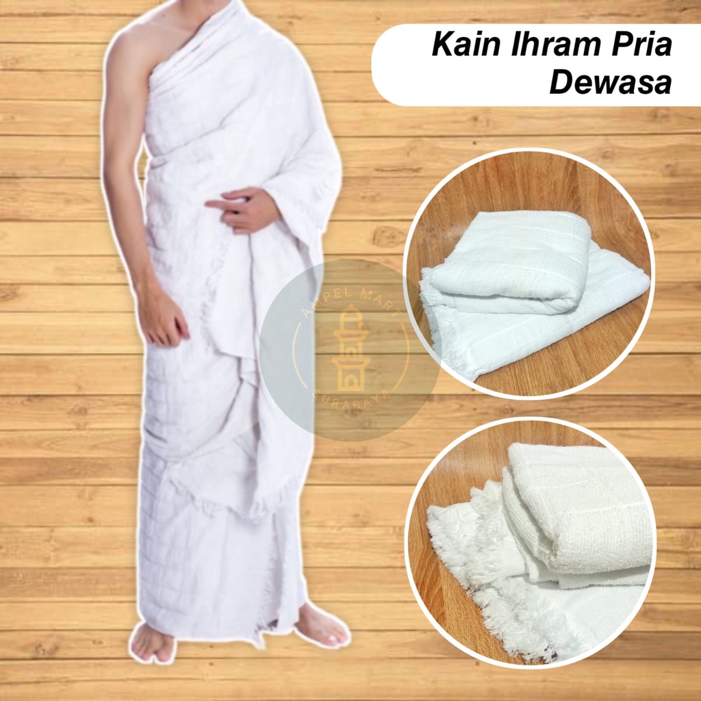 Kain IHRAM PRIA Kain Ihrom Pria Dewasa Kain Ihram Dewasa Kain Ihram Putih Kain Ihrom Putih Perlengkapan Haji dan Umroh