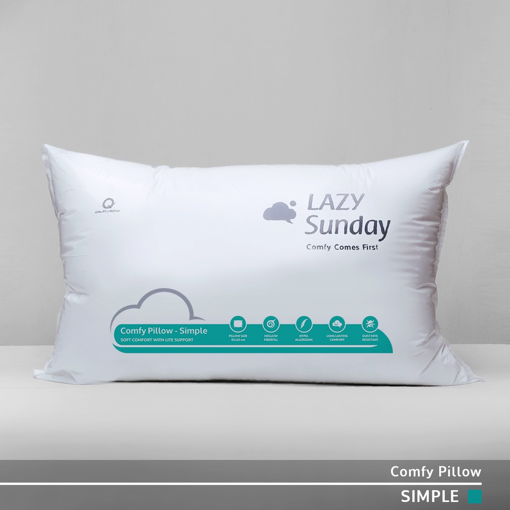 Paket 1 Bantal + 1 Guling Tidur - Comfy Simple - LAZY Sunday