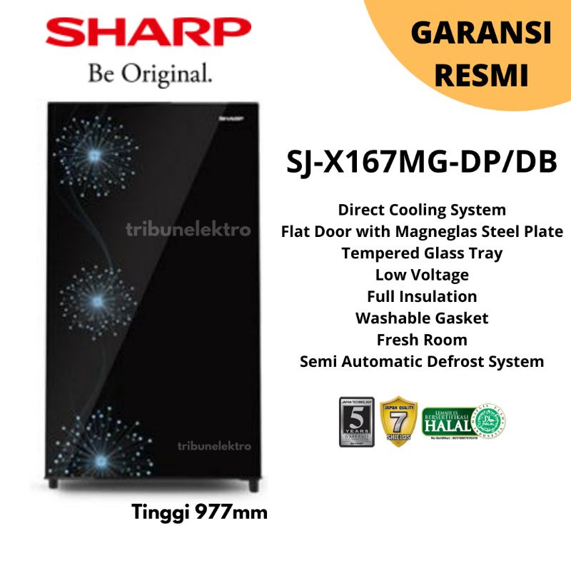 Kulkas Sharp 1 Pintu SJX 167 MG-DP/DB toko elektronik tegal pemalang
