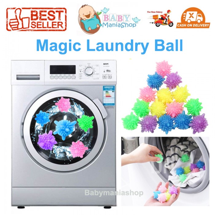 Laundry Ball Magic Bola Karet Mesin Cuci anti Kusut Dryer Pengering Baju Anti Kusut Bola Silikon Ajaib Pembersih Pakaian Silicone Babymaniashopid