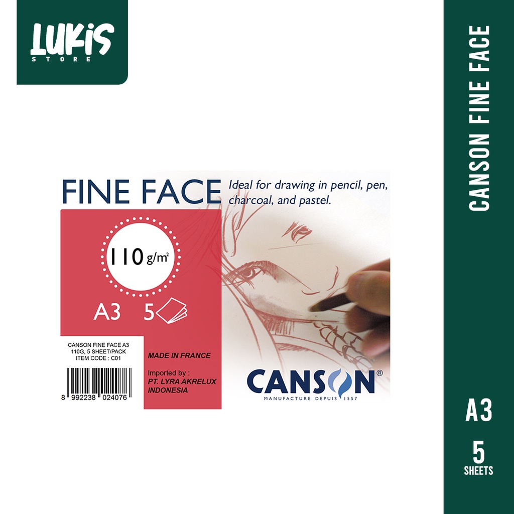 

CANSON Fine Face 110G A3 (5 Sheets/Pack) - C01