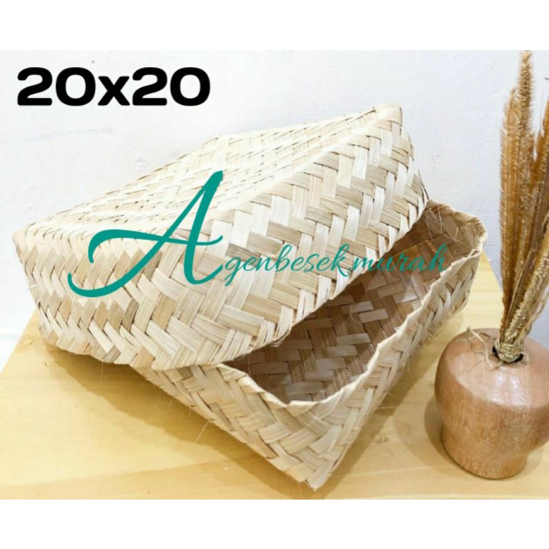 BESEK BAMBU 25x25 22x22 20X20 18X18 15x15  / KERANJANG BAMBU MURAH / TEMPAT MAKANAN BAMBU / BESEK WA
