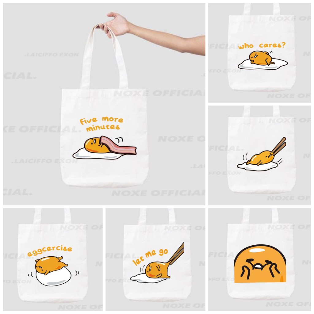 Tote bag / tas kanvas / tas belanja / tas wanita tahan air gambar GUDETAMA lucu