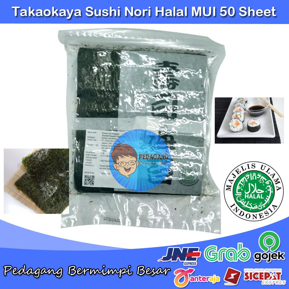 Takaokaya Sushi Nori 50 Sheet Halal MUI | Sushi Nori Halal