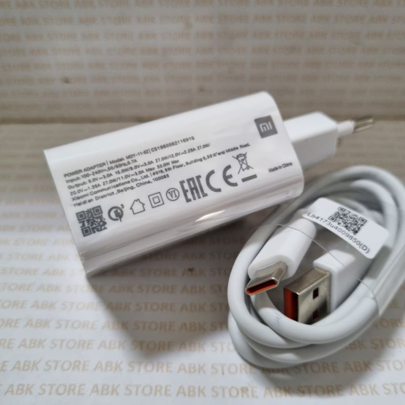 TURBO CHARGE 33W CHARGER XIAOMI REDMI NOTE 9 - NOTE 10 PRO MI 11 - Mi 10T Type-C ORIGINAL