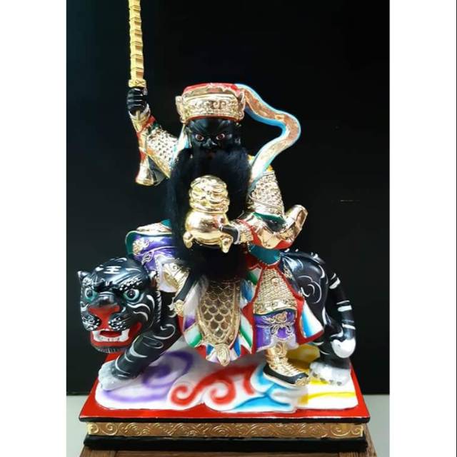 patung dewa rupang dewa han tan kong tio guan suei kayu 12 inch