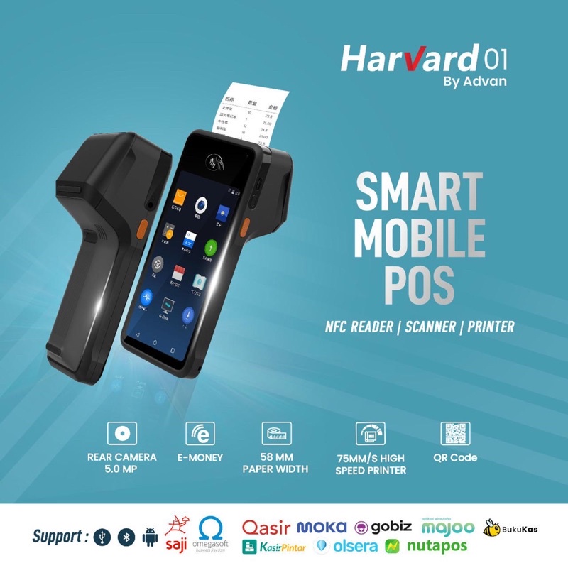 Advan Harvard 01 Smart Mobile Android POS Barcode Thermal Printer