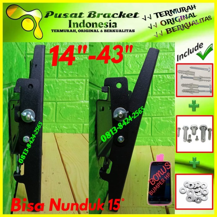 Bracket TV 14&quot; s/d 43&quot; Universal Bisa Nunduk | SUPER TEBAL | IZ.PN-001