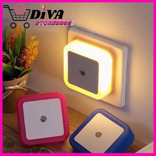 Lampu Tidur Sensor Night Kotak / Lampu Tidur LED Otomatis Sensor Colok Listrik Dinding Persegi Dekorasi Ruangan Night Lampu viral