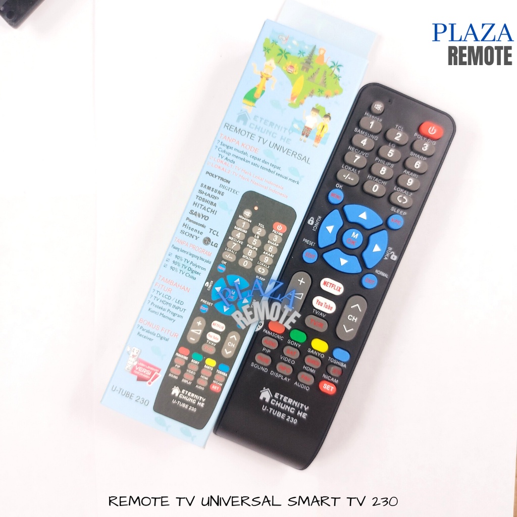 REMOTE TV ANDROID SMART TV UNIVERSAL MULTIFUNGSI TANPA SETTING YOUTUBE &amp; NETFLIX