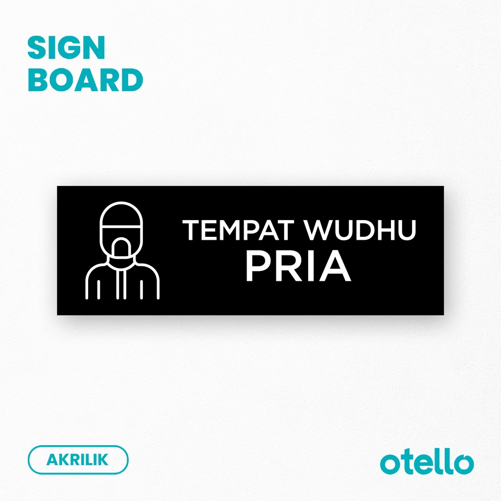 Sign Tempat Wudhu Pria Wanita Sign Board Wudu Mushola Akrilik UV Print Papan Nama Ruangan Petunjuk Ruang UV Print