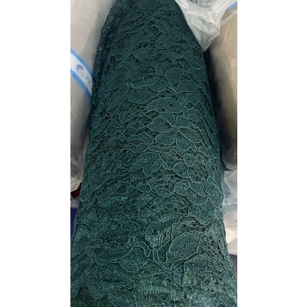 Kain BROKAT CORD LACE NON GLITTER-Hijau Botol Tua