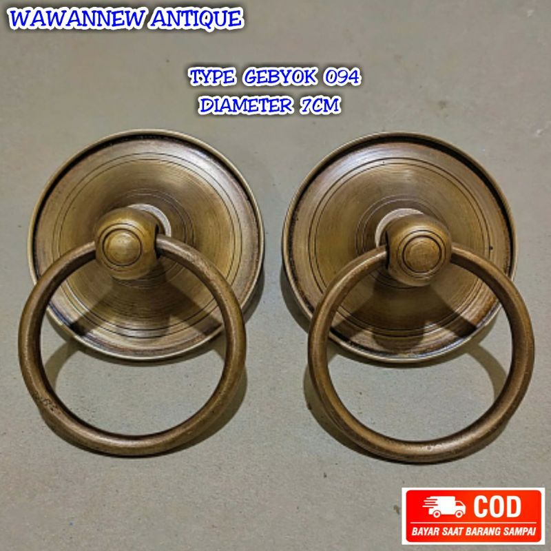 Handle / Tarikan Pintu Rumah Kuningan Antik Gebyok 094