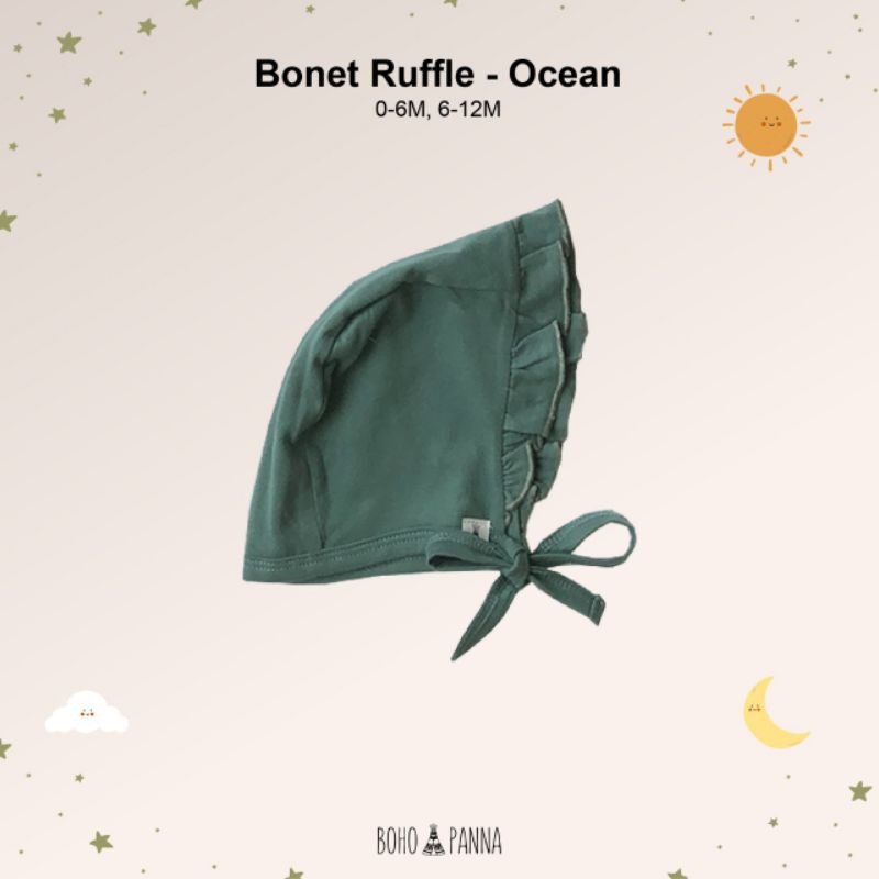 BONET RUFFLE TOPI ANAK BAYI BOHO BABY SURABAYABABY-Ocean