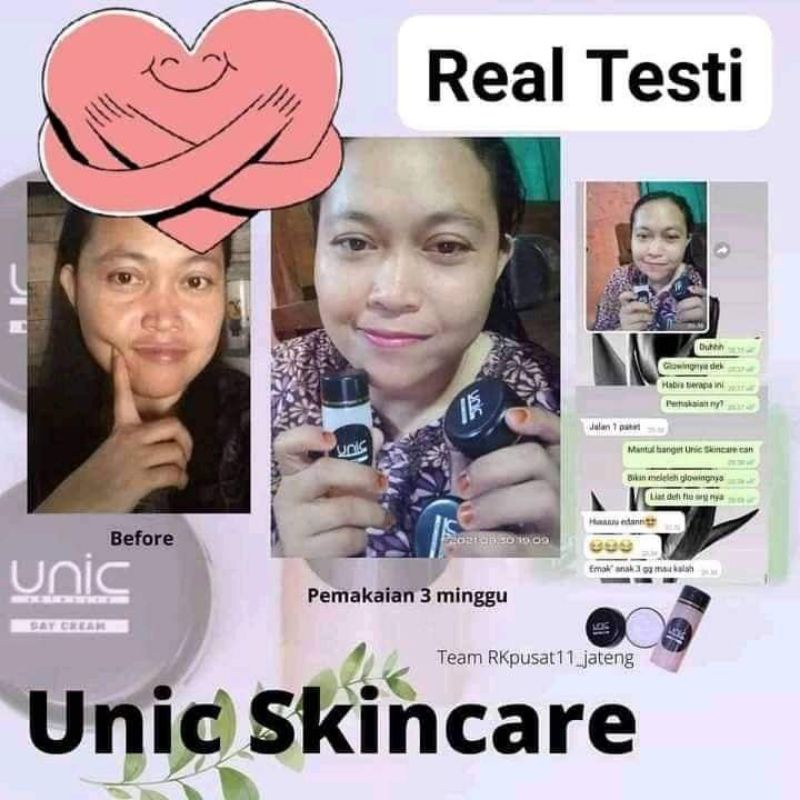 Unic Skincare BPOM All in One Original Cream Perawatan Wajah Glowing Cream Pencerah Pemutih Pelicin Wajah Day Cream Night Cream Toner Facial Wash Pencerah Wajah Kusam Pemutih Wajah Terbaik