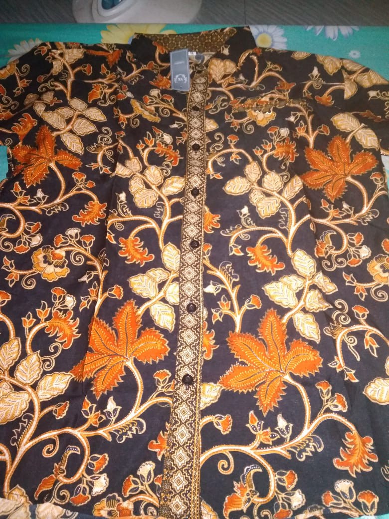Kemeja Batik Dewasa Prada Gliter Lengan Panjang Jumbo