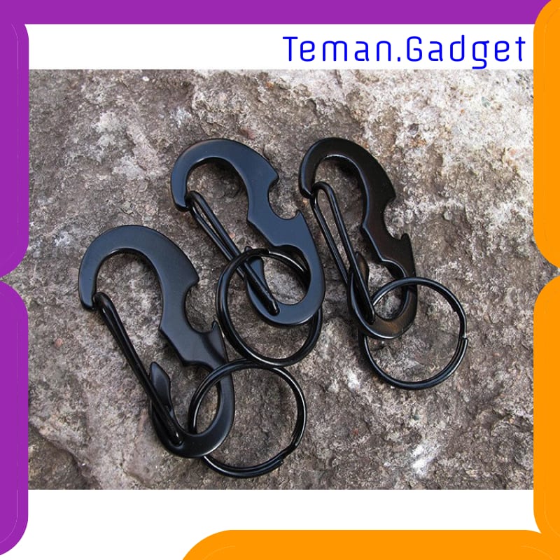 TG-ID001 BLACK BEETLE EDC CARABINER STAINLESS STEEL WITH BOTTLE OPENER - XT-11