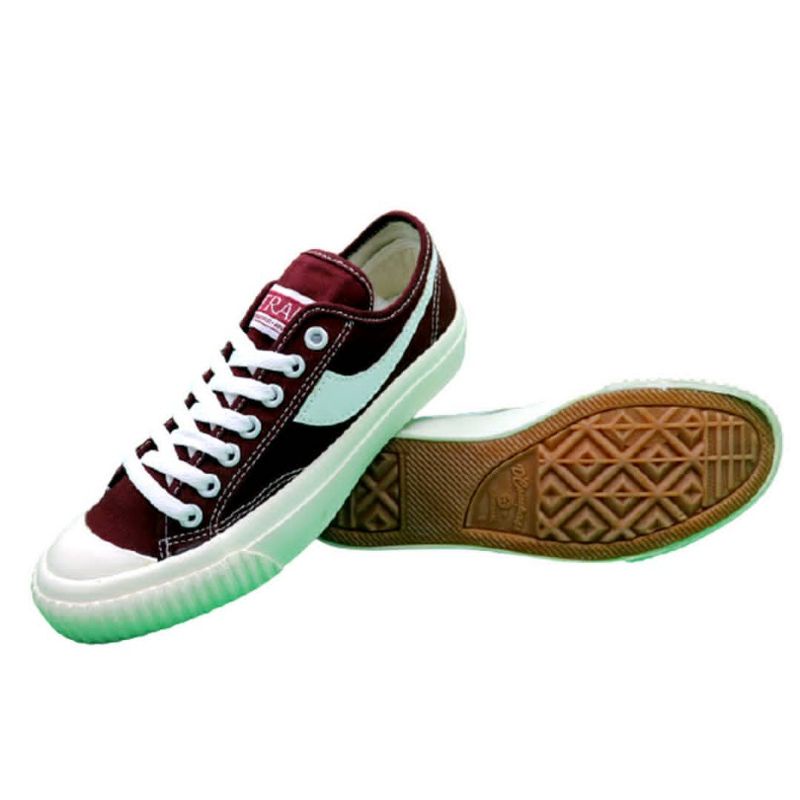 sepatu lokal trail d compass not gazelle ox low cut maroon