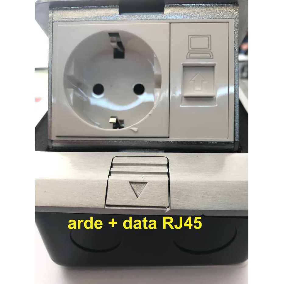 Stop Kontak Lantai Arde + Data (RJ45) / Floor Outlet / Kontak Tanam / Stop Kontak WELT
