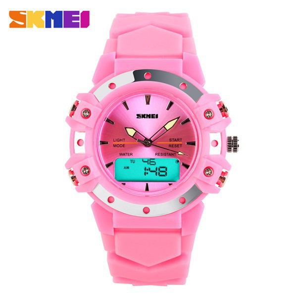 [✅ COD] Jam Tangan Fashion Wanita SKMEI 0821 Pink Dual Time