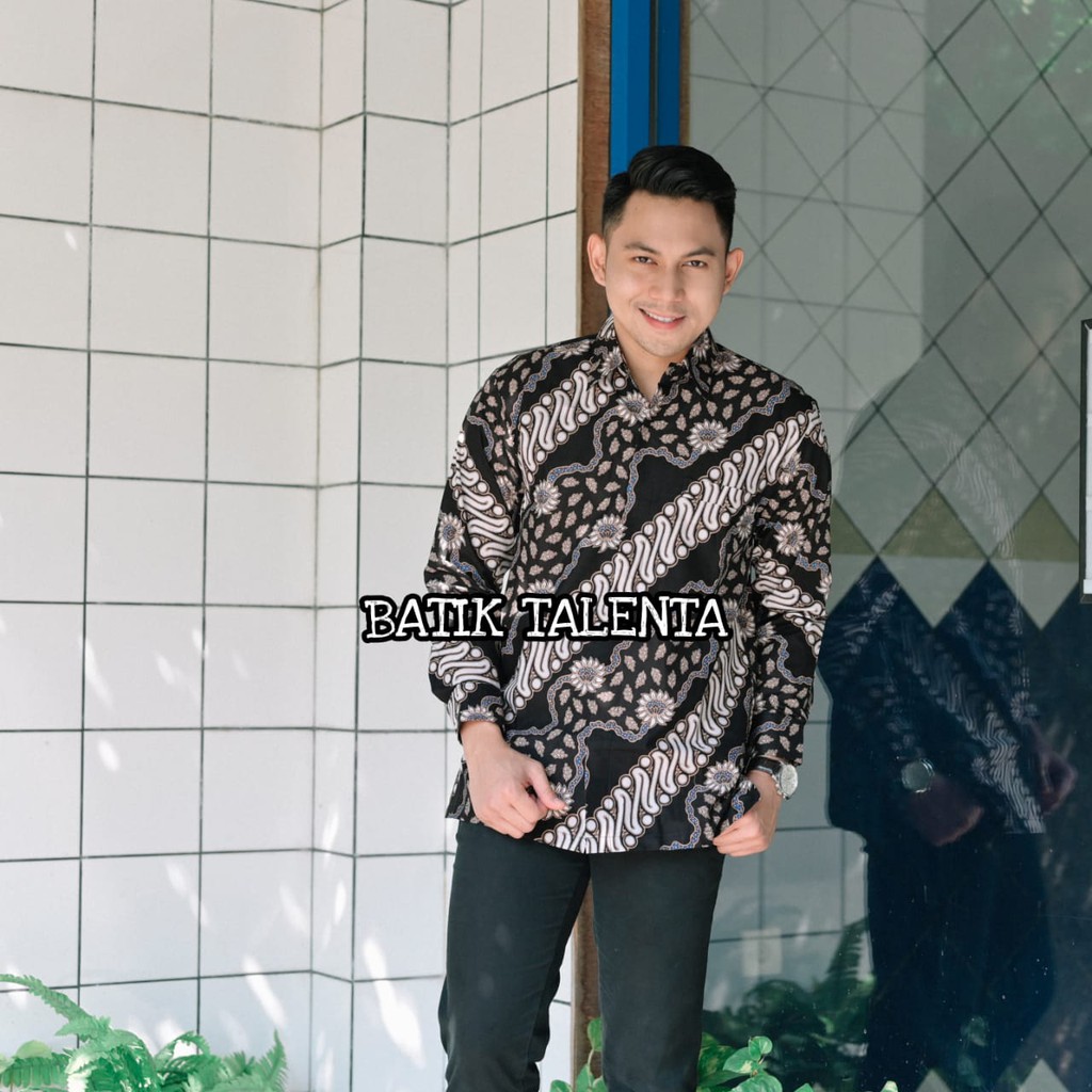Batik, Kemeja slimfit pria,Baju batik cowok Lengan panjang Katun Baturaden premium-2