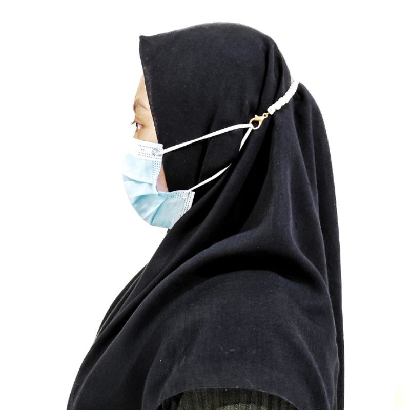 Konektor Masker Hijab Mutiara Connector Mask Extender Strap Pengait Korean Pearl Series