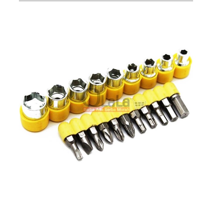 Obeng Kunci Sock T Plus Palu 20 in 1 Screwdriver Tools - Kuning JL-1080