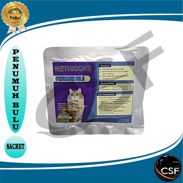 Penumbuh bulu kucing METHICONE SACHET ISI 10 KAPSUL