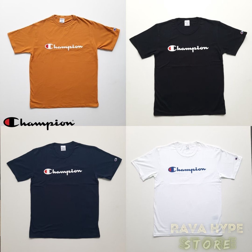 Tee Champion Script Japan Market / Kaos Champion Original Baju Pria Wanita