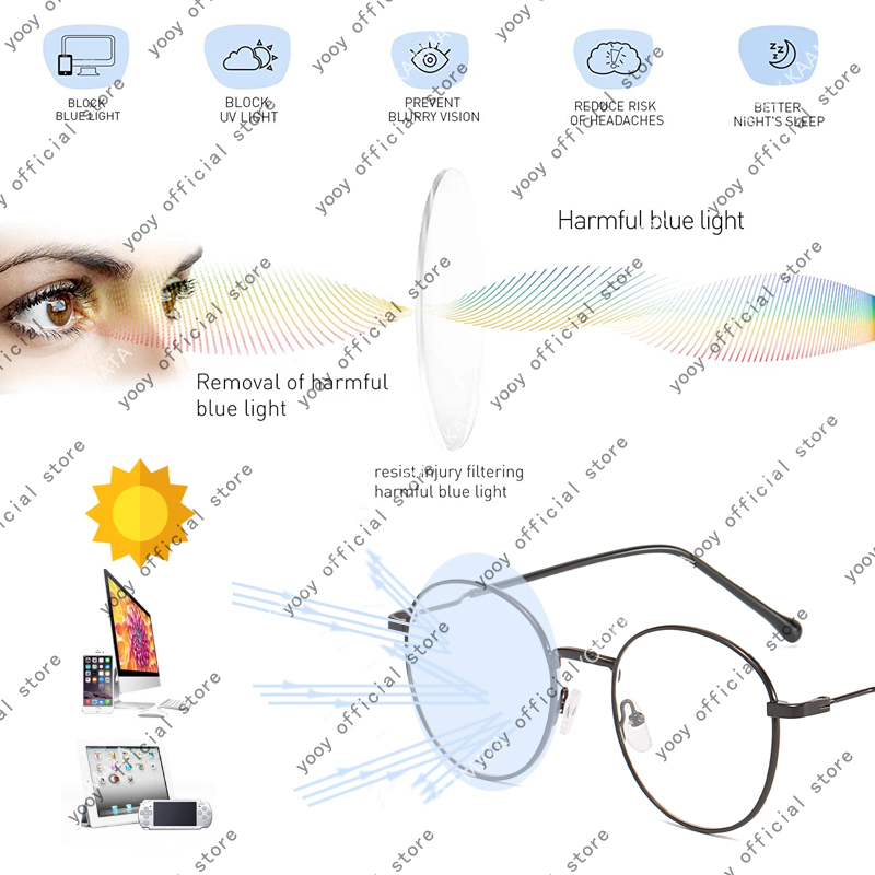 Kacamata Photochromic Anti Radiasi Uv400 Bentuk Bulat Bahan Metal Gaya Korea Untuk Pria Dan Wanita