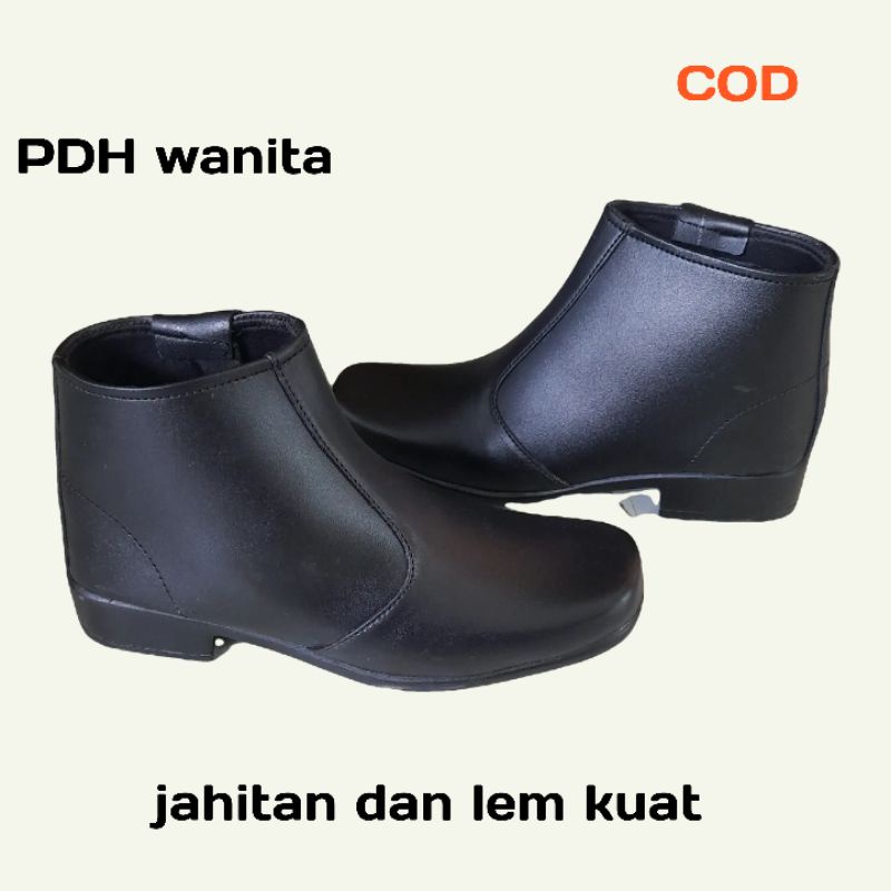 sepatu wanita/ sepatu PDH cewek/ sepatu PDH sleting/ sepatu dinas/ sepatu security cewek/ sepatu satpam wanita