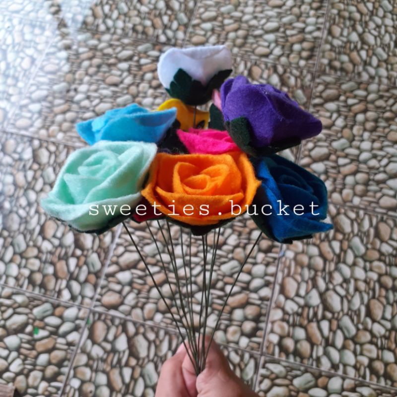 [MINIMAL ORDER 5]||Bunga Flanel Satuan||Bunga Mawar Flanel||Bunga Flanel Murah||Bunga Flanel Single||Bunga Hiasan||Bunga Kain||Bunga Buatan||Bunga Hampers||Bunga Palsu