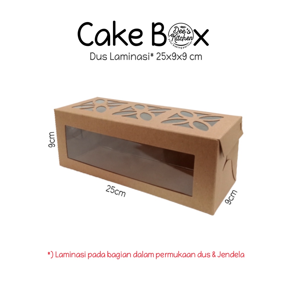 

Cake/RollCake/Gift Box Dus Kue Laminasi 25x9x9 cm - Pak (10pcs)