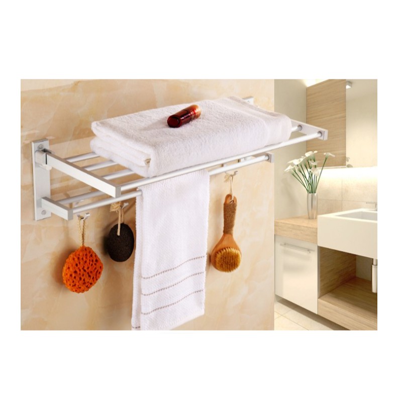 Jemuran / gantungan dinding  handuk aluminium 2 susun TANPA BAUT