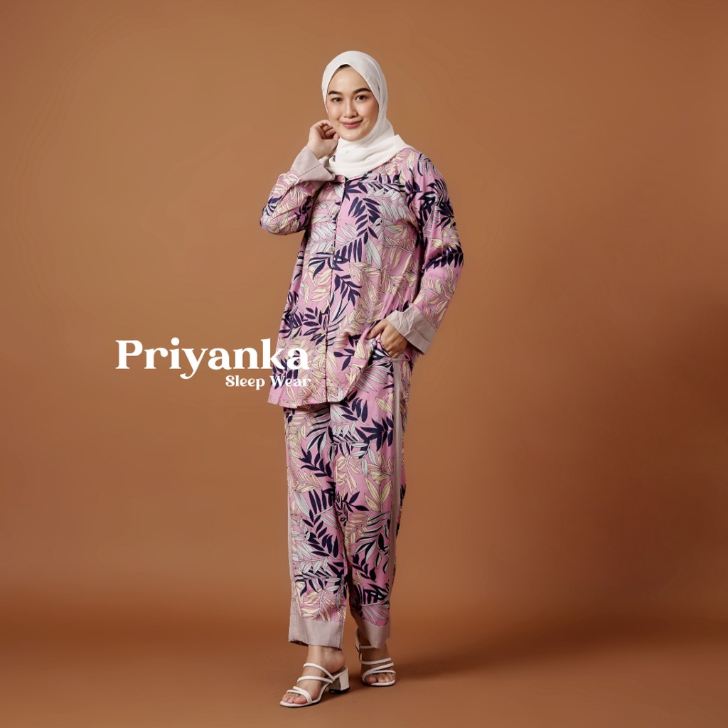 Piyama Deluna PinkOne set Rayon Premium Setelan Piyama Motif Terbaru