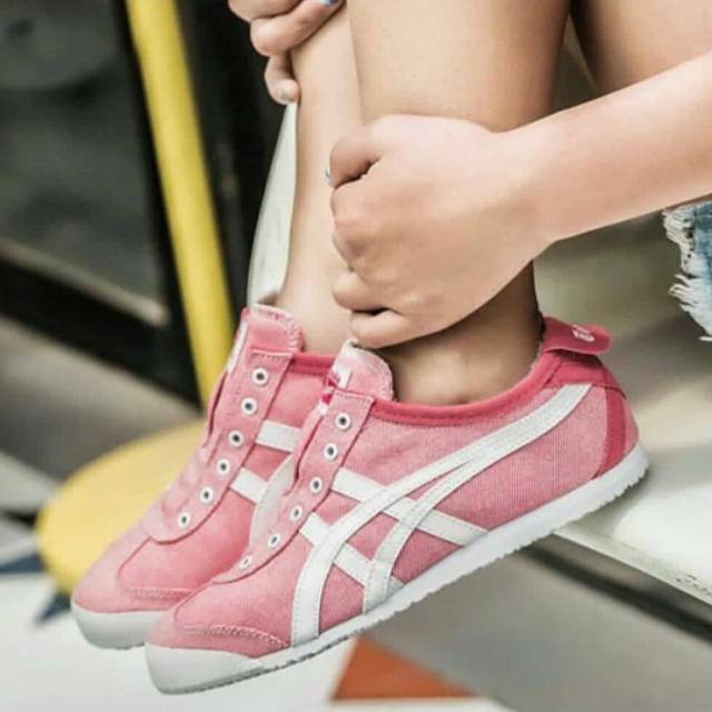 ASICS ONITSUKA TIGER MEXICO 66 SLIP ON PINK WHITE