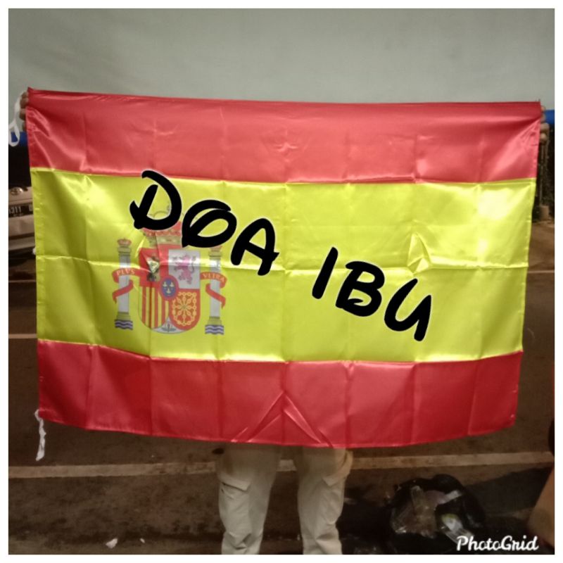 

best seller bendera SPANYOL bahan satin 90cm x 135cm
