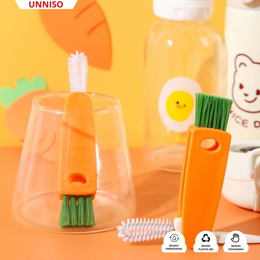 UNNISO - Sikat Pembersih Botol Susu Bayi Termos Multifungsi 3 in 1 SB9