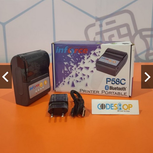 MINI PRINTER BLUETOOTH PAKAI CHARGER |PORTABLE | INFORCE P-58C