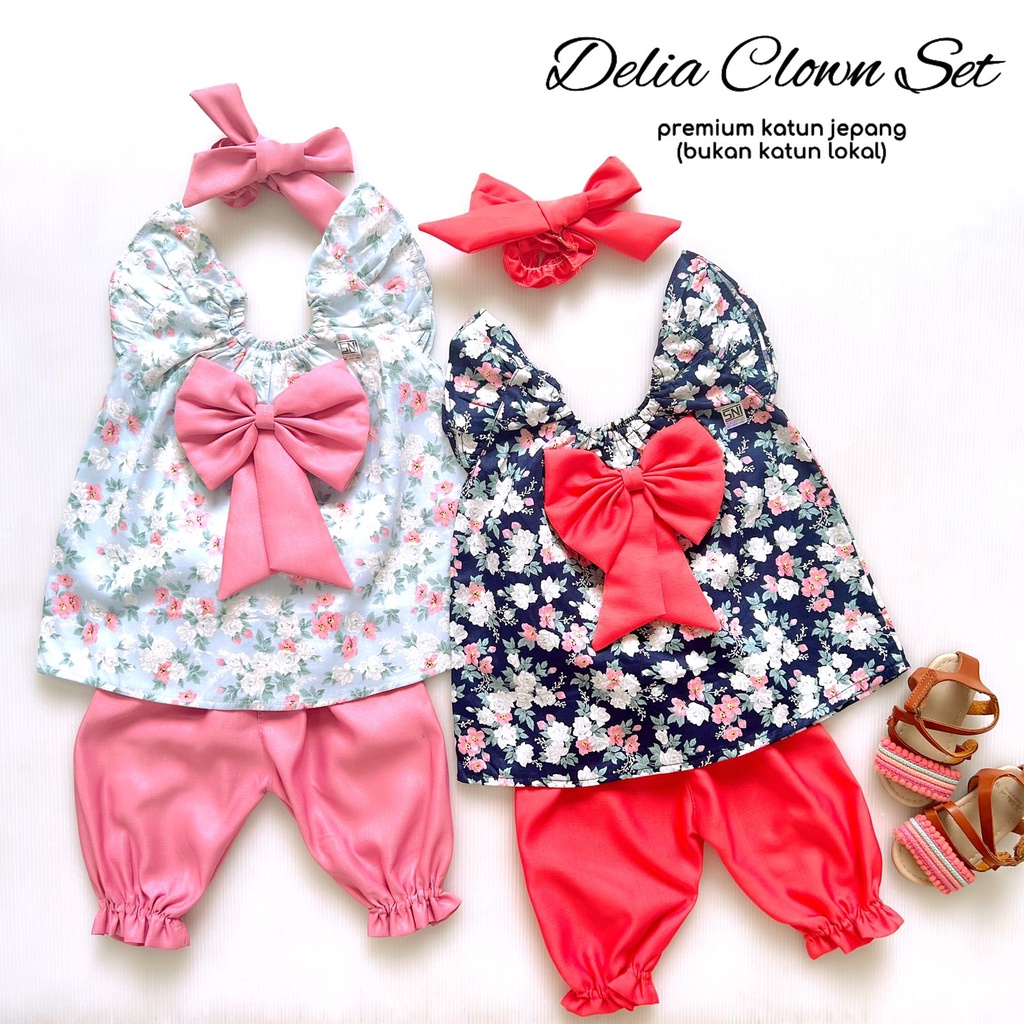 CLOWN Baju Setelan Pergi Lucu Fashion Anak Bayi Perempuan Cewek Murah Lucu HELIA / DELIA / LODY