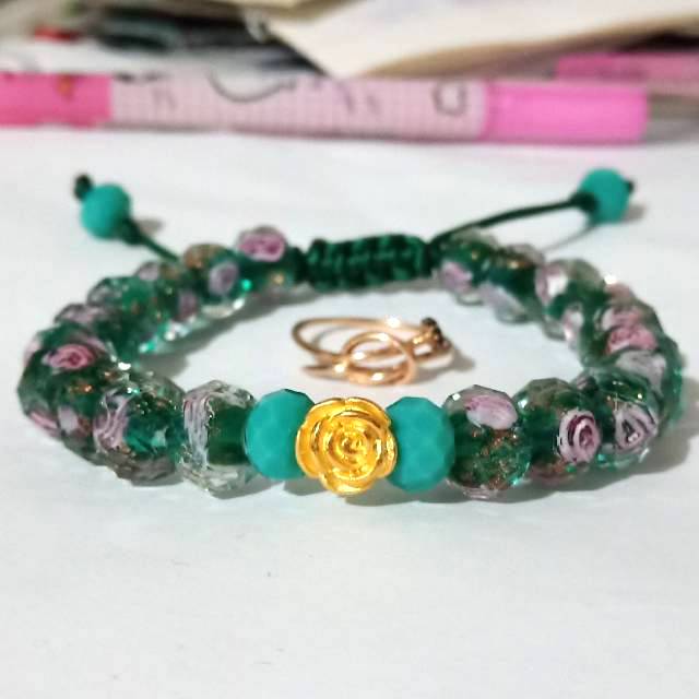 Gelang Mawar Gelang HongKong Gelang Flower GlassBead