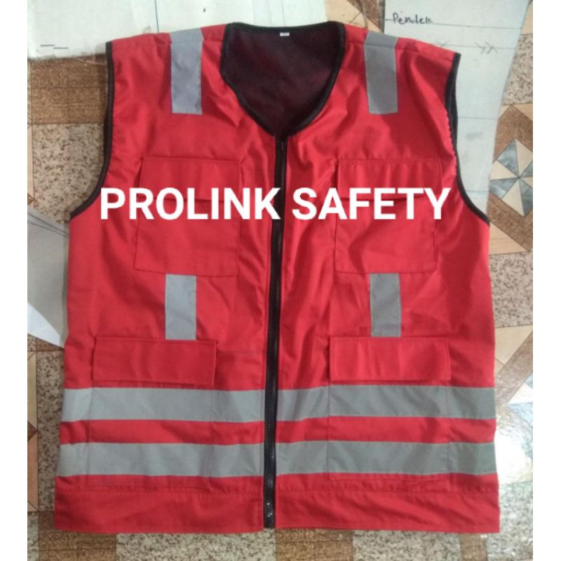 ROMPI SAFETY PREMIUM PAKAI FURING MERAH BERLOGO K3 BENDERA