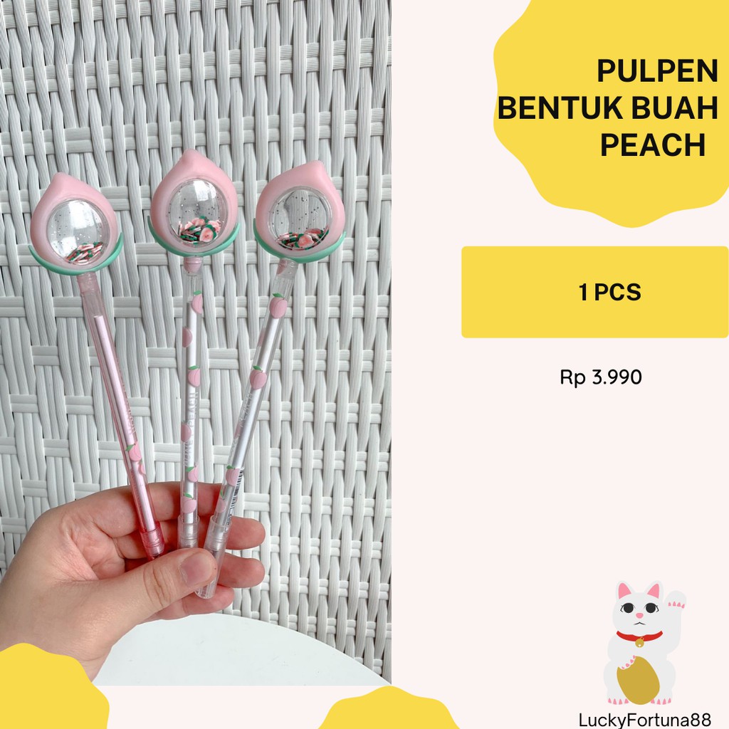 

[LuckyFortuna88] Pulpen bentuk Peach Pen bentuk Peach Pulpen Pen Unik Lucu Alat Tulis Kantor Alat Tulis Sekolah Lucu Unik