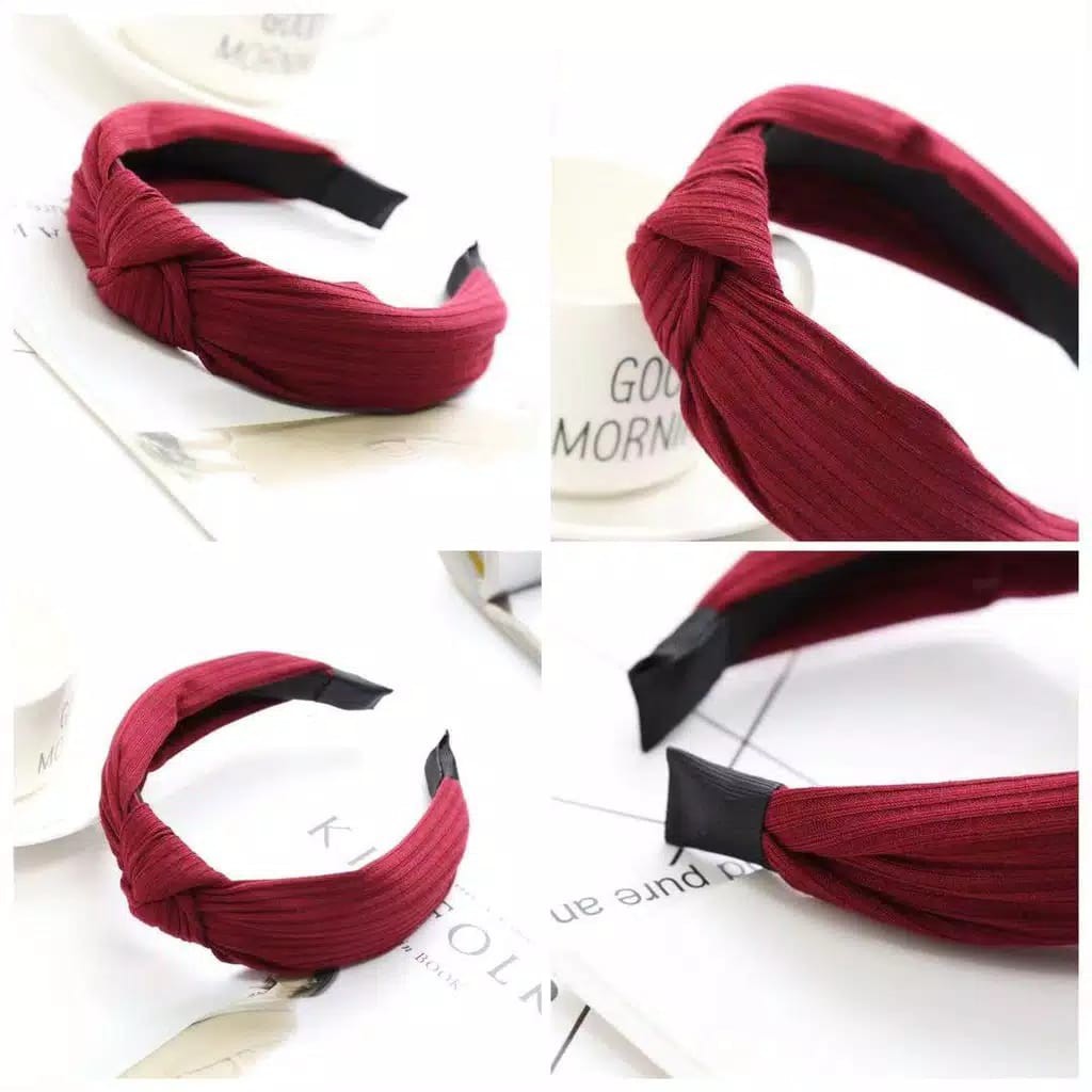 Bando Korea Bandana Wanita Murah Bando Polos Bando Simpul Aksesoris Rambut Wanita Import (VC)