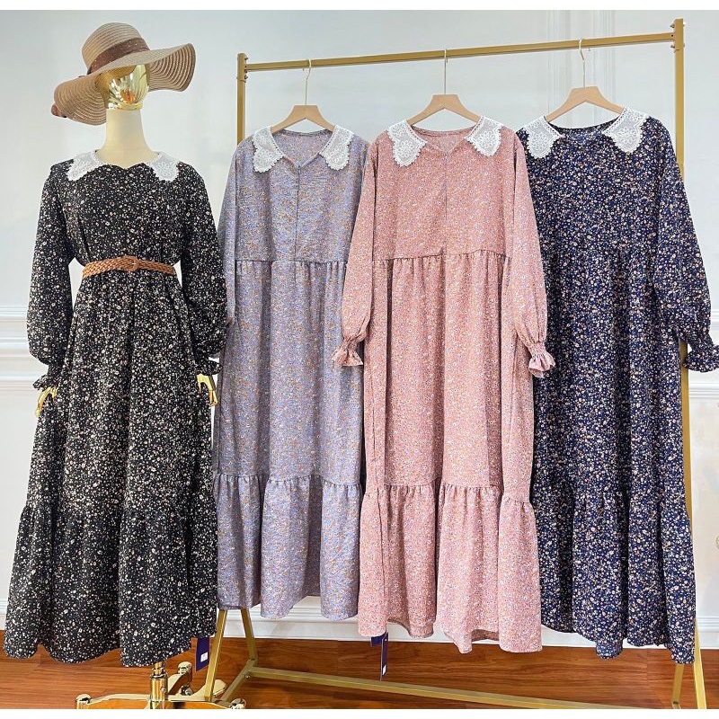 gamis krinkle bunga by yuri