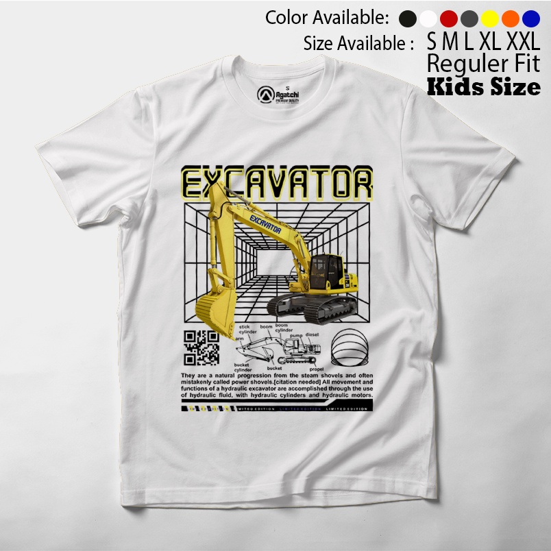 Baju Kaos Atasan Anak Laki - Laki Motif Excavator