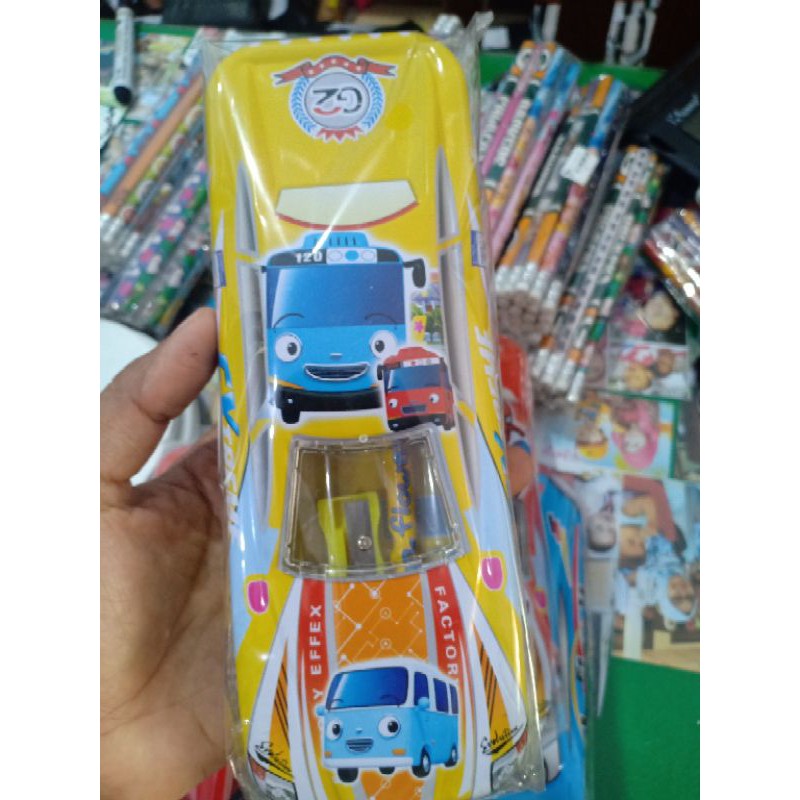 (140gr) lepak tempat pensil seng mobil-Mobil set ada isinya